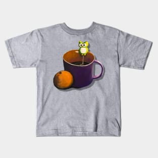 Night owl green owl purple mug Kids T-Shirt